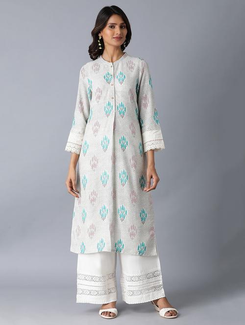 women's straight kurta - 17627184 - Very Small Image - 1