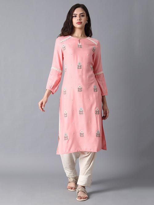 women's straight kurta - 17627187 - Very Small Image - 1