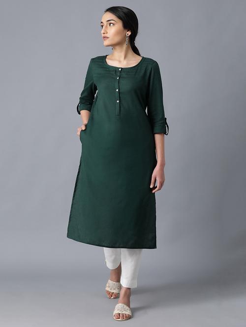 women's straight kurta - 17627245 - Very Small Image - 1