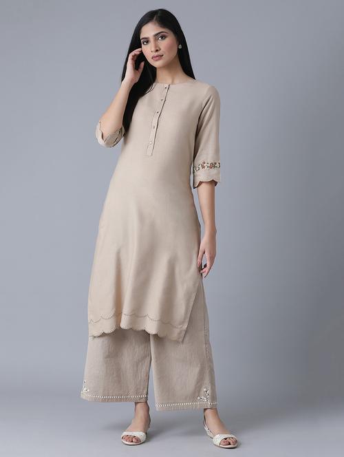 women's straight kurta - 17627266 - Very Small Image - 1