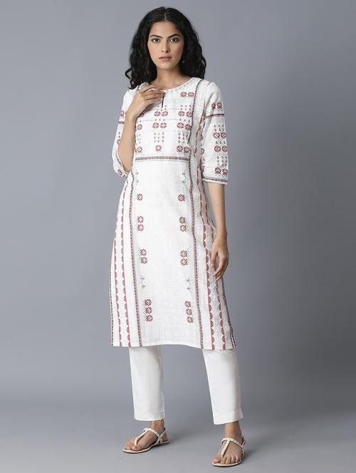 women's straight kurta - 17627304 - Very Small Image - 1