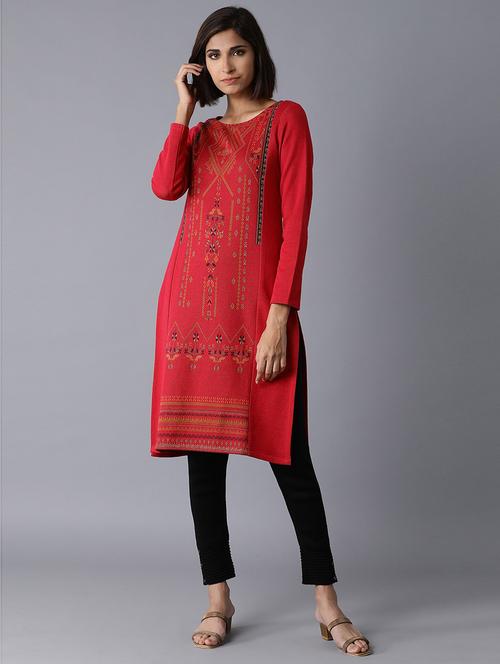 women's straight kurta - 17627367 - Very Small Image - 1