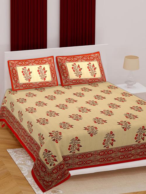 jaipuri print cotton king size bedsheet set - 17628104 - Very Small Image - 1