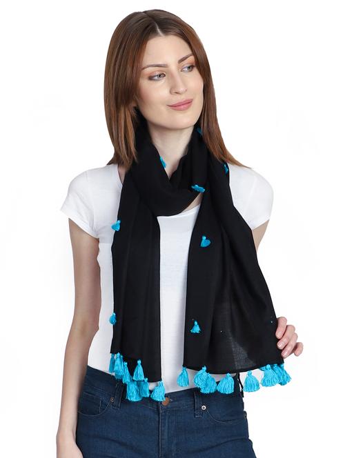 black self designed scarf - 17628261 - Very Small Image - 1