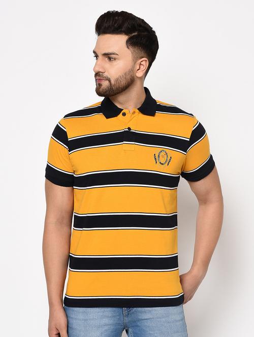 yellow striped  polo t-shirt  - 17628414 - Very Small Image - 1
