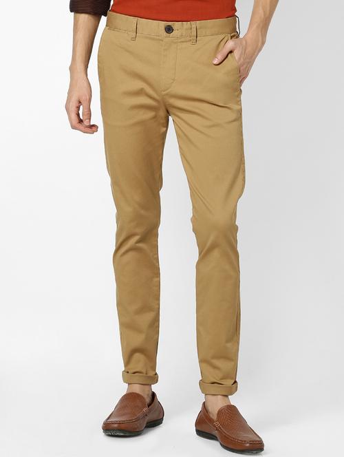 beige solid chinos - 17628512 - Very Small Image - 1