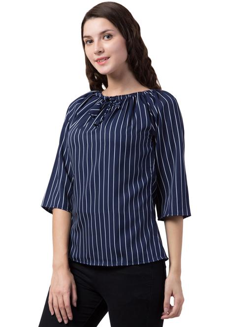 tie up neck striped top  - 17628742 - Very Small Image - 1