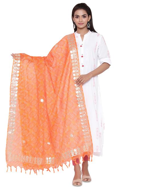 bandhani print kota doria dupatta - 17629168 - Very Small Image - 1