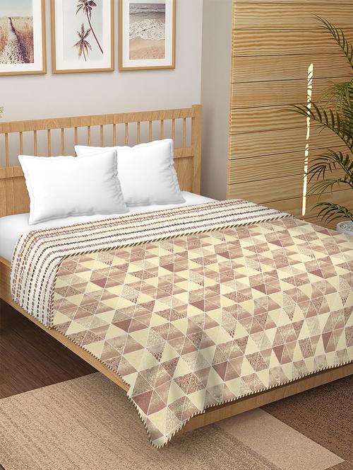 finland double dohar/ac blanket reversible cotton | size: 228x254 cm yellow colour - 17629459 - Very Small Image - 1