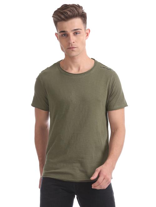 olive green solid t-shirt - 17631127 - Very Small Image - 1