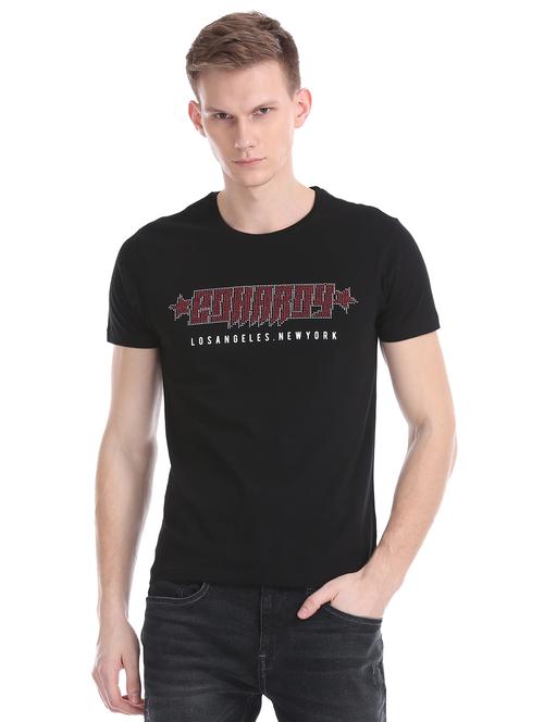 black chest print t-shirt  - 17631193 - Very Small Image - 1