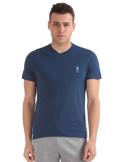 navy blue solid t-shirt - 17631314 - Very Small Image - 1