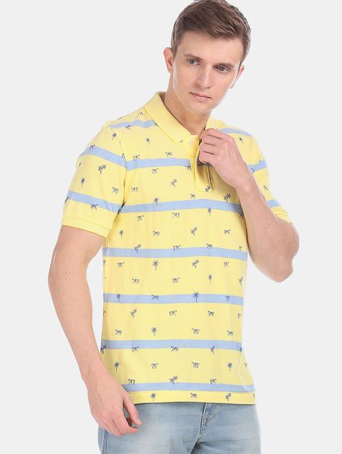 yellow printed polo t-shirt  - 17632047 - Very Small Image - 1
