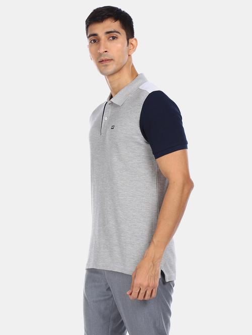 grey color block t-shirt  - 17632398 - Very Small Image - 1