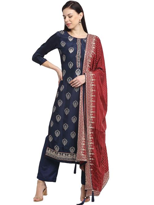 embroidered unstitched suit - 17632961 - Very Small Image - 1