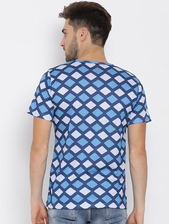 blue geometric print t-shirt - 17633286 - Zoom Image - 2
