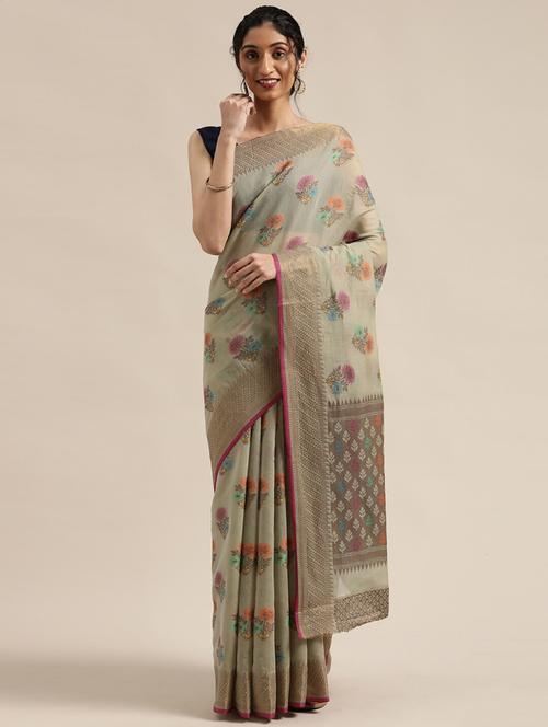 ethnic motifs woven saree - 17633619 - Very Small Image - 1