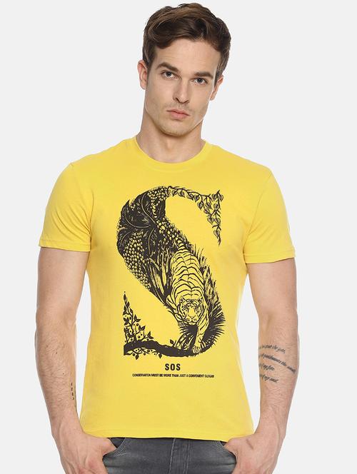 yellow printed t-shirt - 17633648 - Very Small Image - 1