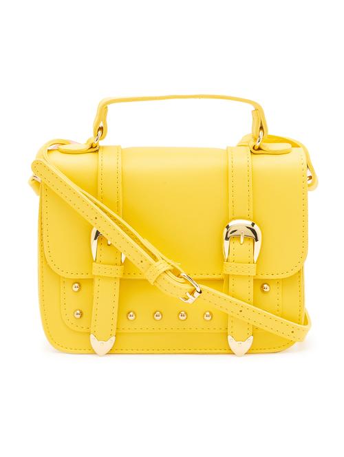 yellow leatherette (pu) sling bag - 17633742 - Very Small Image - 1