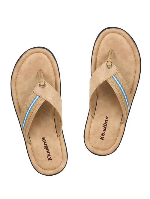 beige leatherette toe separator slippers - 17633879 - Very Small Image - 1