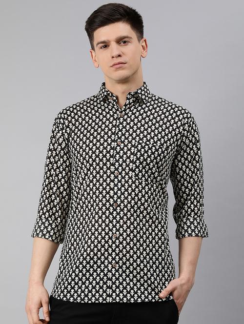 mens printed casual shirt - 17633984 - Very Small Image - 1