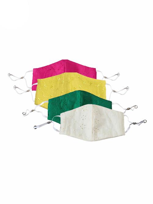 pink cotton printed women mask set of 4 - 17635965 - Very Small Image - 1