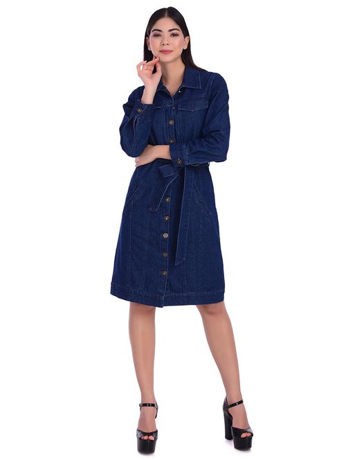 tie front denim dress  - 17635973 - Very Small Image - 1