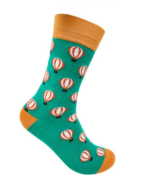green printed above ankle length sock - 17637455 - Very Small Image - 1