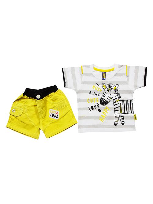 yellow cotton blend shorts set  - 17640113 - Very Small Image - 1