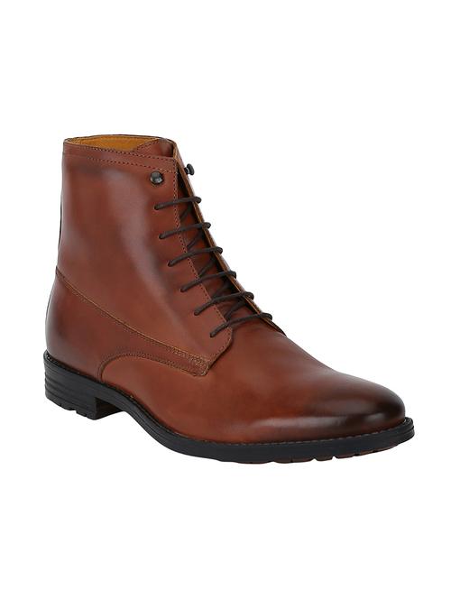 tan leather lace up boots - 17641684 - Very Small Image - 1