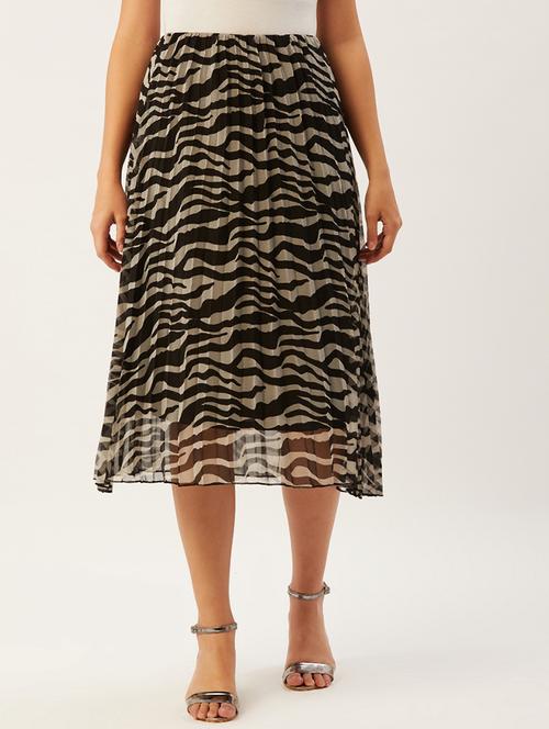 high rise printed flared skirt - 17642028 - Very Small Image - 1