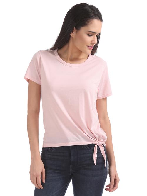 tie front solid top  - 17645432 - Very Small Image - 1