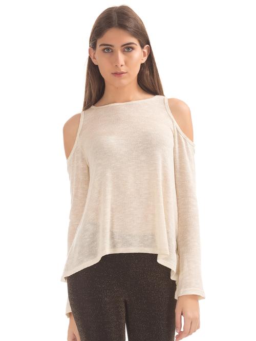 cold shoulder shimmer top - 17645635 - Very Small Image - 1