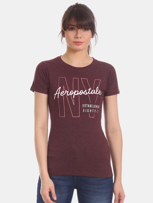 crew neck foil print t-shirt - 17645831 - Very Small Image - 1