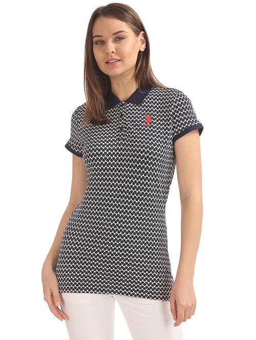 navy blue printed tee  - 17645868 - Very Small Image - 1