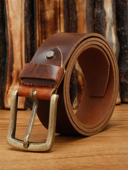 umber brown leather belt - 17645994 - Very Small Image - 1