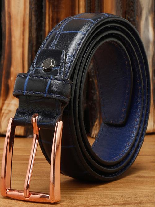 midnight blue leather belt - 17646003 - Very Small Image - 1