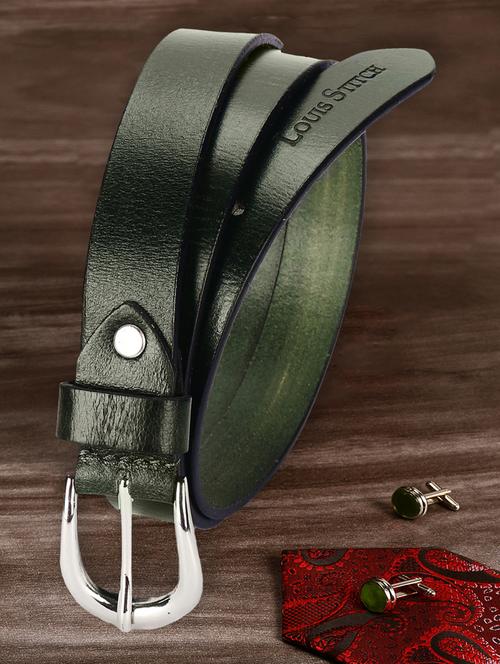 green leather belt - 17646011 - Very Small Image - 1