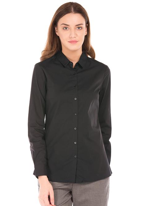 curved hem solid shirt  - 17646168 - Very Small Image - 1