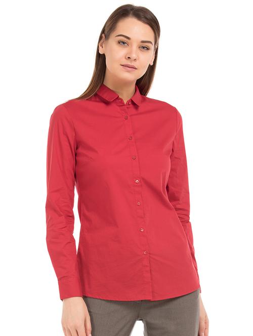 curved hem solid shirt  - 17646173 - Very Small Image - 1