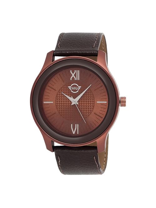 mutaqinoti brown leather analogue style wrist watch for men - 17646207 - Very Small Image - 1