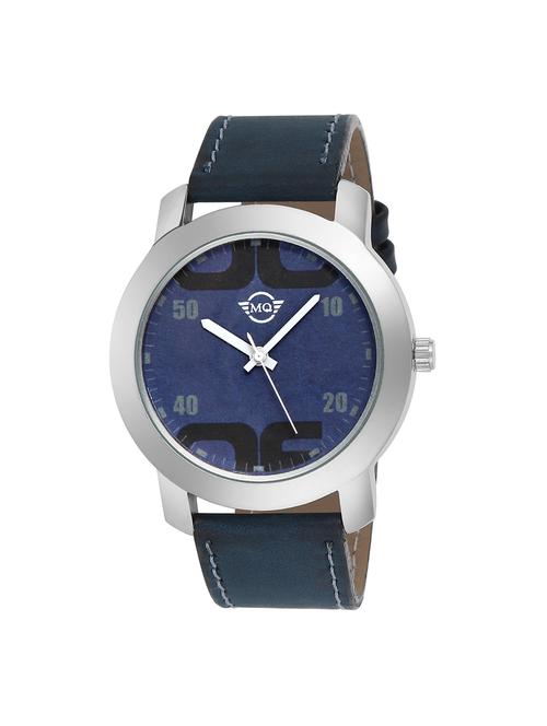 mutaqinoti navy leather analogue style wrist watch for men - 17646211 - Very Small Image - 1
