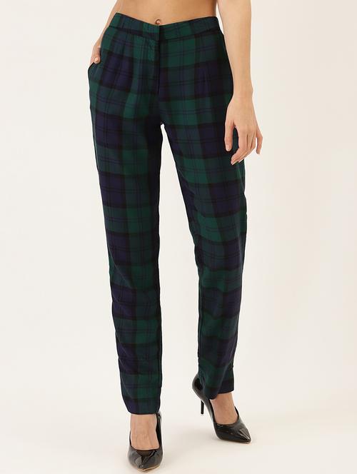 green high rise flat front trousers  - 17646669 - Very Small Image - 1