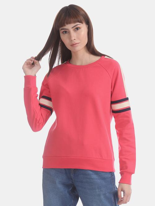 contrast detail crew neck sweatshirt - 17647106 - Very Small Image - 1