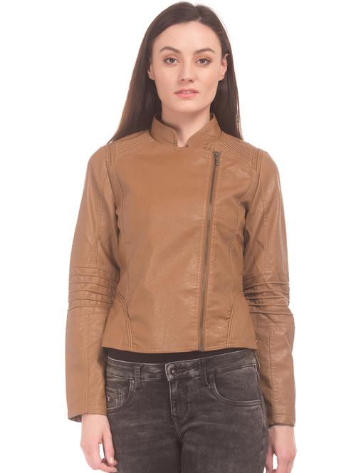 asymmetric zipper panelled jacket - 17647161 - Very Small Image - 1