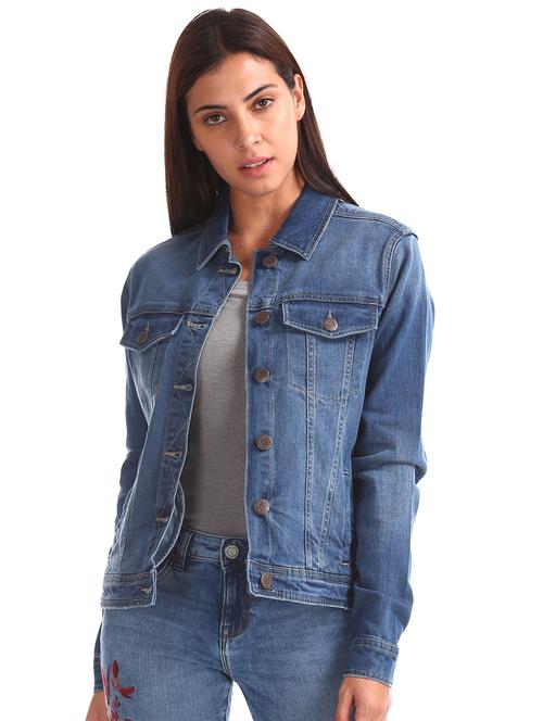 blue cotton denim jacket - 17647207 - Very Small Image - 1
