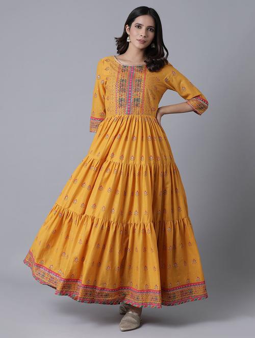 printed tiered ethnic dress  - 17649453 - Very Small Image - 1
