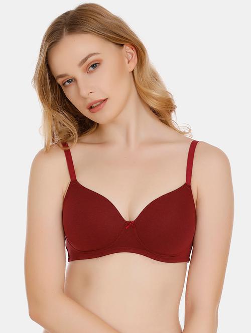 red cotton tshirt bra - 17649920 - Very Small Image - 1