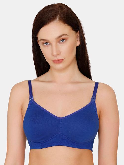 blue solid maternity/nursing bra - 17649922 - Very Small Image - 1