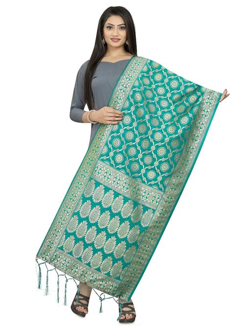 self design banarasi dupatta - 17651104 - Very Small Image - 1